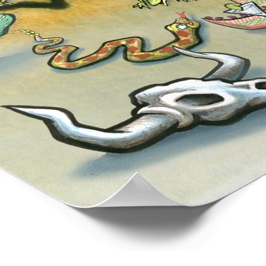 テキサス州おもしろい地図ポスター ポスター (角)