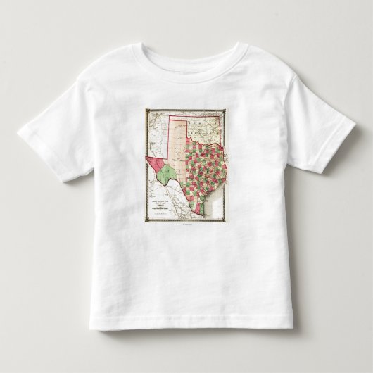 テキサス州およびインディアンのTerritoryPanoramicの地図 トドラーTシャツ (正面)