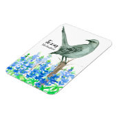 テキサス州お土産ブルーボンネットフラワーズモッキンバード マグネット (左側)