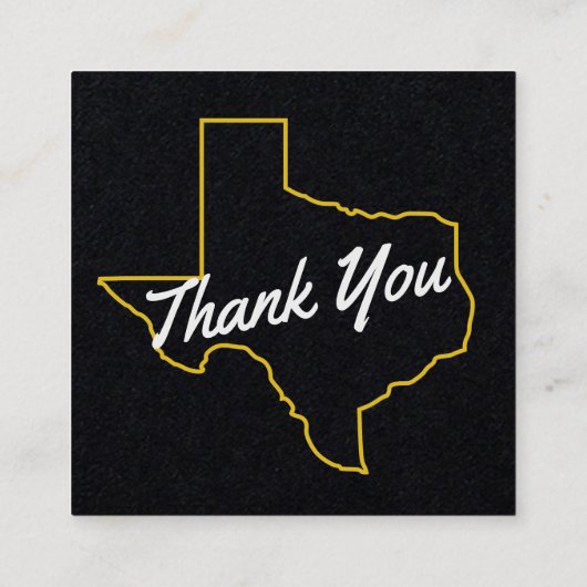 テキサス州お客様への感謝ブラックマーケティングカード スクエア名刺 (裏面)