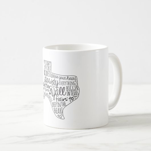 テキサス州ことわざオール コーヒーマグカップ (正面右)