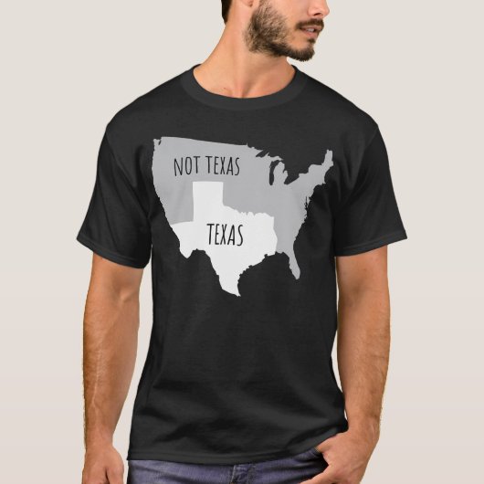 テキサス州ではなくテキサス州とアメリカの地図 Tシャツ (正面)