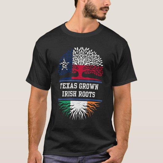 テキサス州とアイリッシュルーツ – アイルランド Tシャツ (正面)