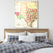 テキサス州とインディアンテリトリーパノラママップ キャンバスプリント (インサイチュ (寝室))