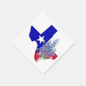 テキサス州とブルーボネット スタンダードカクテルナプキン (角)