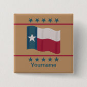 テキサス州なびくローンスター名バッジタンカスタマイズ 缶バッジ (正面)