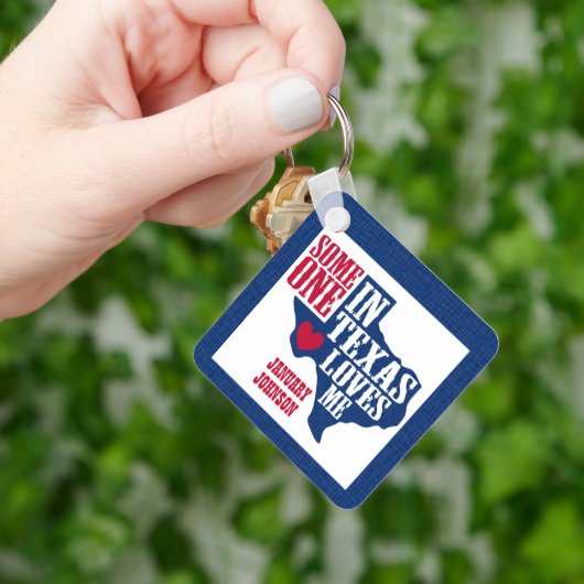 テキサス州にいる人が私をキーチェーンが大好き キーホルダー (手)
