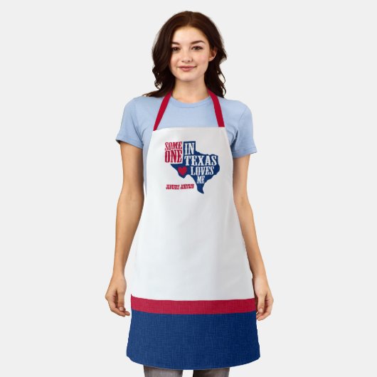 テキサス州にいる人が私を愛してる エプロン (着用した状態)