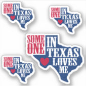 テキサス州にいる4人のセットが私を愛しカスタムている シール (正面)
