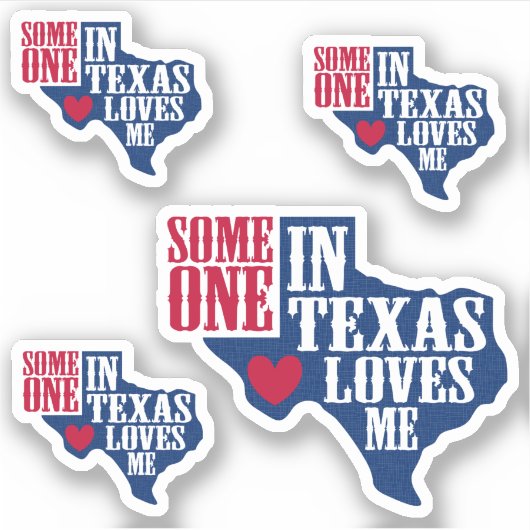 テキサス州にいる4人のセットが私を愛しカスタムている シール (正面)