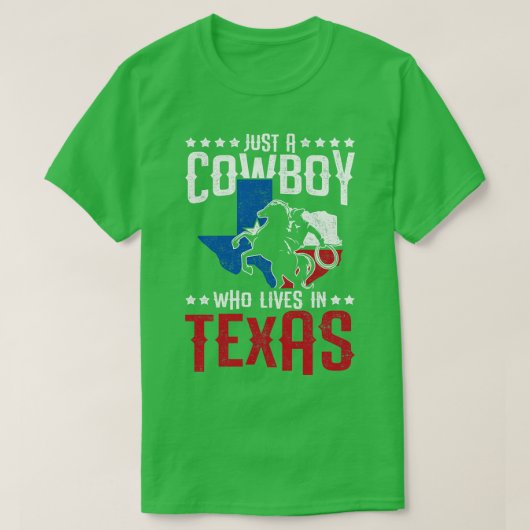 テキサス州に住むカウボーイ Tシャツ (デザイン正面)