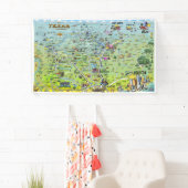 テキサス州のおもしろいの地図 横断幕 (インサイチュ)