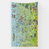 テキサス州のおもしろいの地図 横断幕 (縦)