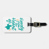 テキサス州のやあ荷物のラベル、ターコイズ ラゲッジタグ (正面横)