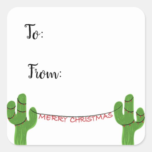 テキサス州のクリスマスのギフトのラベル スクエアシール (正面)