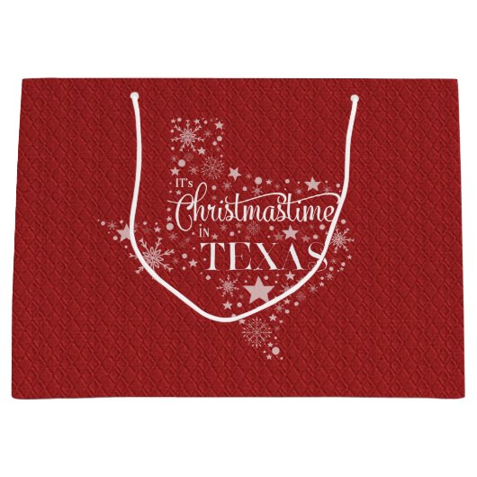 テキサス州のクリスマスタイム ラージペーパーバッグ (正面)