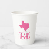 テキサス州のシンボル、テキサス州の州、ピンク 紙コップ (裏面)