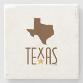 テキサス州のシンボル、テキサス州の州、ブラウン ストーンコースター (正面)