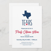 テキサス州のシンボル, テキサス州, ネイビーブルー 招待状 (正面/裏面)