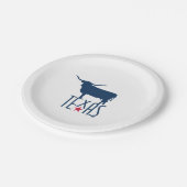 テキサス州のシンボル, ロングホーン, ネイビー ペーパープレート (アングル)