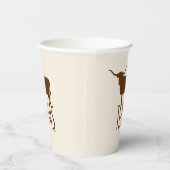 テキサス州のシンボル、ロングホーン、茶色 紙コップ (右)