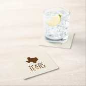 テキサス州のシンボル、茶色 スクエアペーパーコースター (インサイチュ)