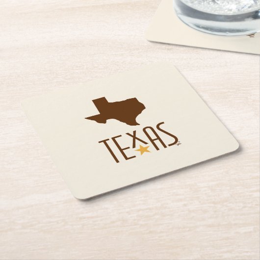 テキサス州のシンボル、茶色 スクエアペーパーコースター (アングル)