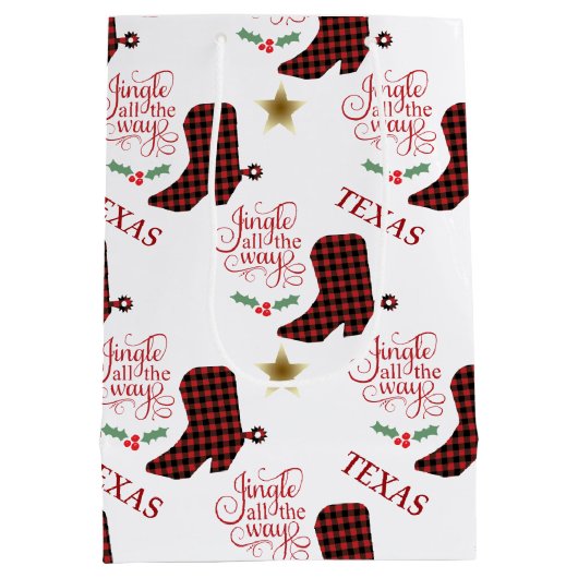 テキサス州のジングルのずっとクリスマス ミディアムペーパーバッグ (裏面)