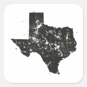 テキサス州のステッカーのヴィンテージの州の地図のシルエット スクエアシール