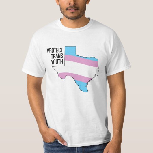 テキサス州のトランスジェンダーの若者を守ろう Tシャツ (正面)