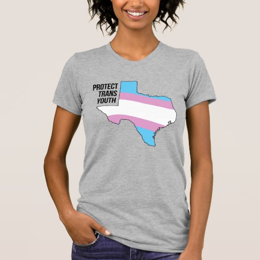 テキサス州のトランスジェンダーの若者を守ろう Tシャツ (正面)
