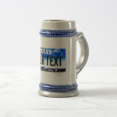 テキサス州のナンバープレートのマグ ビールジョッキ (正面右)