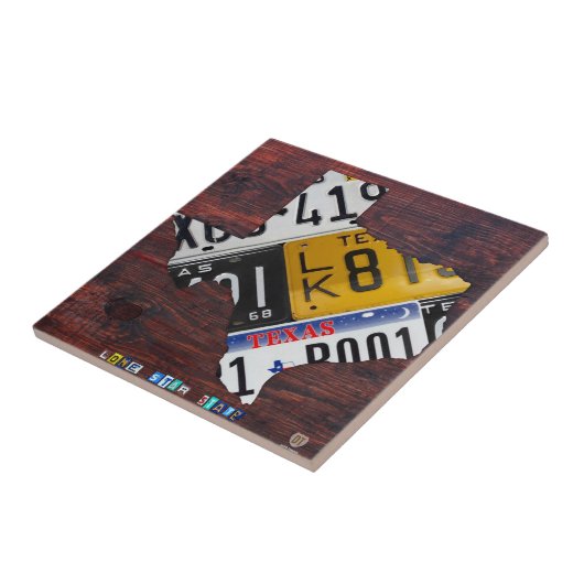テキサス州のナンバープレートの地図のセラミックタイルV2 タイル (側面)