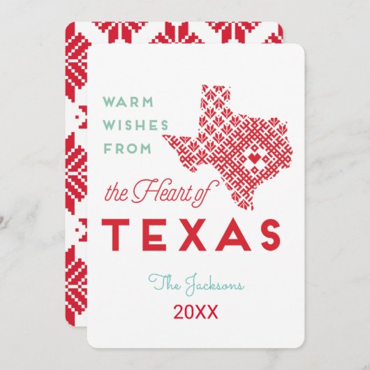 テキサス州のハートからの温かい願い 招待状 (正面/裏面)