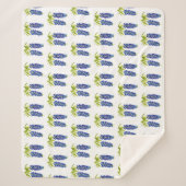 テキサス州のブルーボンネッツの水彩画 フラワーズ ワイルドフラワーズ シェルパブランケット (正面)