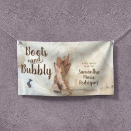 テキサス州のブーツとバブルリーの花嫁 - ブライダルシャワーのブーツ姿の花嫁 横断幕