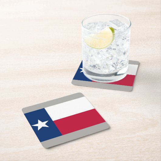 テキサス州のペーパー飲み物用コースターのテキサス州の州の旗 スクエアペーパーコースター (インサイチュ)
