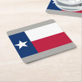 テキサス州のペーパー飲み物用コースターのテキサス州の州の旗 スクエアペーパーコースター (アングル)