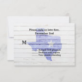 テキサス州のラスティックな結婚式の返信カード 招待状 (正面)