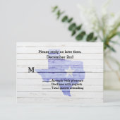 テキサス州のラスティックな結婚式の返信カード 招待状 (スタンド正面)