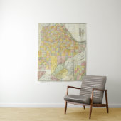 テキサス州のランドのMcNallyの鉄道そして郡地図 タペストリー (インサイチュ)