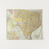 テキサス州のランドのMcNallyの鉄道そして郡地図 タペストリー (正面(横))