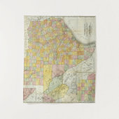 テキサス州のランドのMcNallyの鉄道そして郡地図 タペストリー (正面)