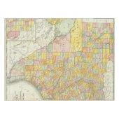 テキサス州のランドのMcNallyの鉄道そして郡地図 テーブルクロス (正面(横))