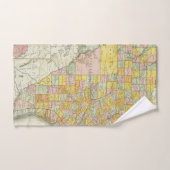 テキサス州のランドのMcNallyの鉄道そして郡地図 バスタオルセット (ハンドタオル)