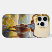 テキサス州のロングホーン牛 春 iPhoneケース (裏面横)