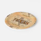 テキサス州のヴィンテージの地図 ペーパープレート (アングル)