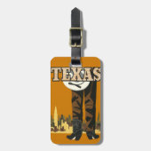 テキサス州のヴィンテージ旅行カスタムな荷物のラベル ラゲッジタグ (正面縦)