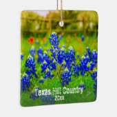 テキサス州の丘の国のBluebonnetsは写真旅行を所有します セラミックオーナメント (右)