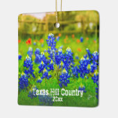 テキサス州の丘の国のBluebonnetsは写真旅行を所有します セラミックオーナメント (左)